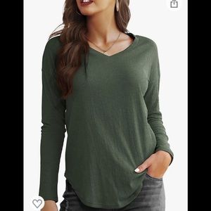 Koncle Womens Tops V Neck Long Sleeve Shirts for Women Casual Tunic Tops…